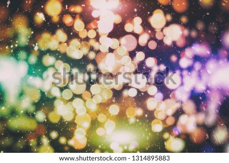 Abstract bokeh background. Christmas and New Year feast bokeh background with copyspace. Abstract christmas background.  Glitter vintage lights background with lights defocused