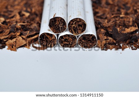 Closeup Of Cigarettes White Background