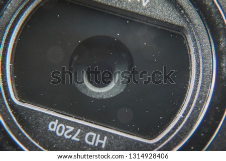 Macro shot of a dusty 720p HD desktop or laptop pc computer webcam lens. Privacy and spy concept Royalty-Free Stock Photo #1314928406