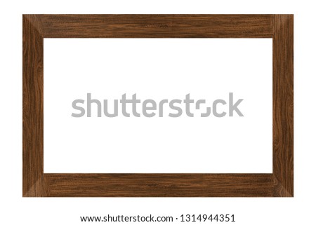 vintage wooden frame with empty space on  white background
