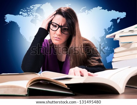 Selective focus on the female student