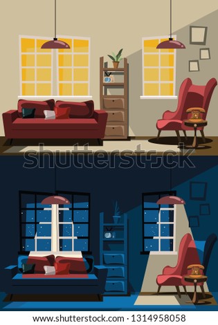 living room interior set vector illustration 