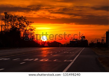 sunrise and road