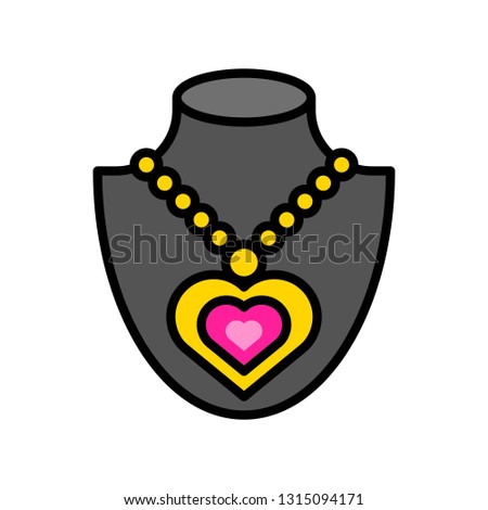 Necklace vector icon, filled design editable outline
