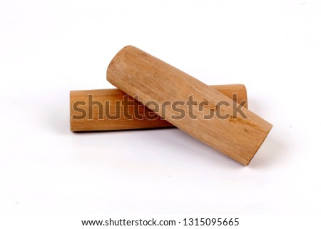close up of sandalwood isolatd on the white background - Image