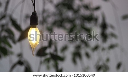 A light bulb with a green leaf.
