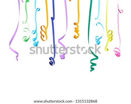 Colored serpentines depended on white background