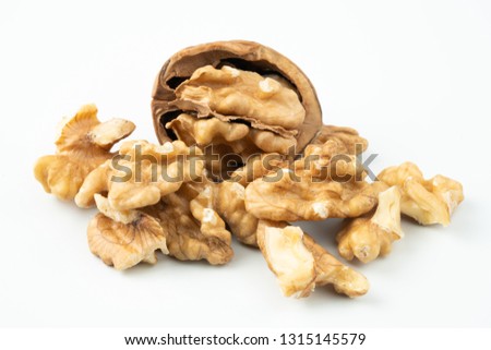 isolated shelled walnuts