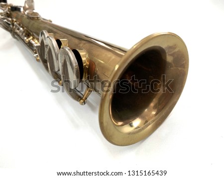 Bell soprano saxophone Royalty-Free Stock Photo #1315165439