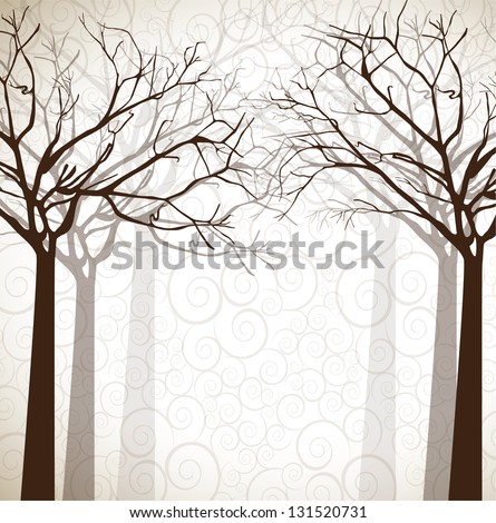 different dead trees over nature background vector illustration