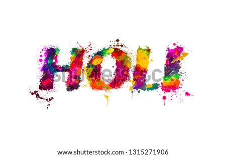 Holiday Holi. Happy holi. Abstraction from colored paint stains. Vector