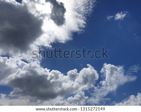 Blue sky and beautiful cloud in morning good day. landscape background. Nature Background