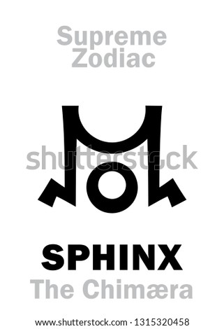 Astrology Alphabet: SPHINX / CHIMÆRA (The Chimera), constellation Cygnus (or Aquila?) = «The Northern Cross». 
Sign of Supreme Zodiac (External circle). Hieroglyphic character (persian symbol).