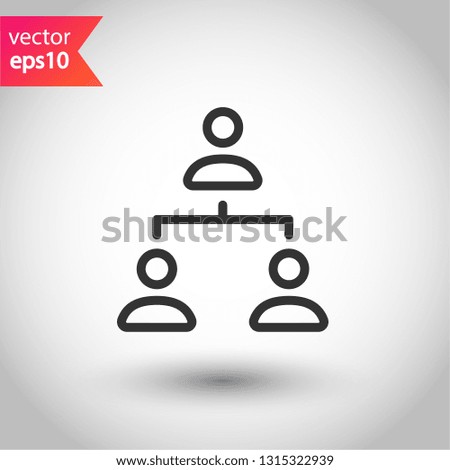Hierarchy symbol. Company structure icon. Organization chart vector icon.  Flow chart vector sign.  EPS 10