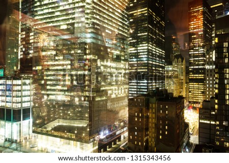 View Of Illuminated Skylines In New York City At Night