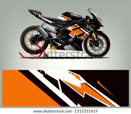 Sport bike graphic vector. Racing sport bike livery.
