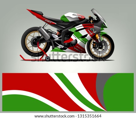 Sport bike graphic vector. Racing sport bike livery.