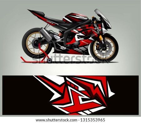Sport bike graphic vector. Racing sport bike livery design. Ready print sticker vinyl.