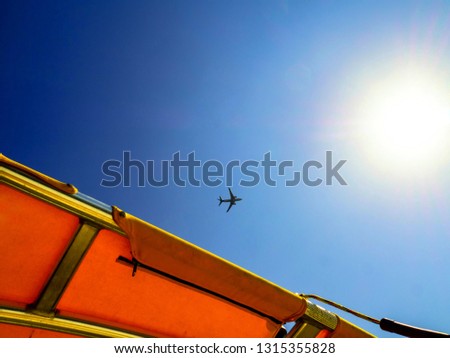 Plane on the background of the sky