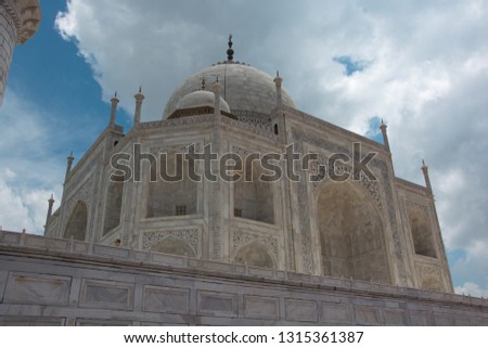 Detail of the monument The Taj Mahal, in the city of Agra, Uttar Pradesh (India), a World Heritage Site