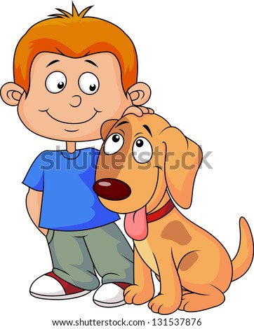 Boy and puppy