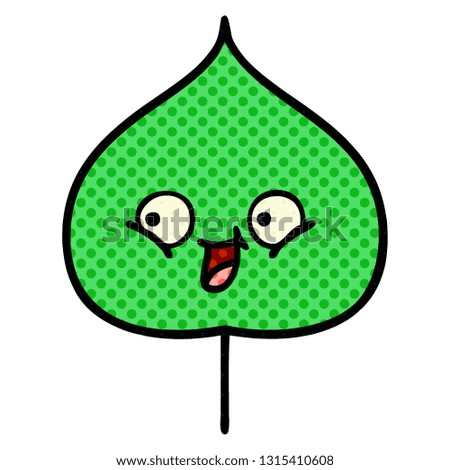 comic book style cartoon of a expressional leaf