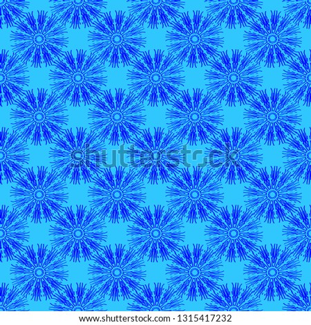 Abstract seamless pattern on the cyan background