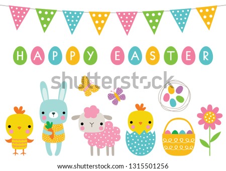 Easter vector cartoon characters