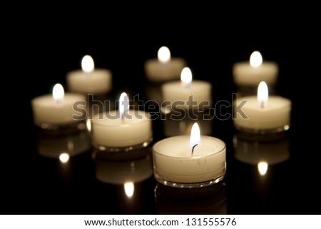 Candlelight with mirroring / Candlelight Royalty-Free Stock Photo #131555576