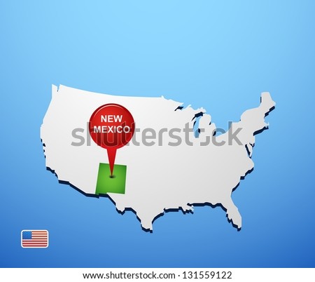 New Mexico on USA map