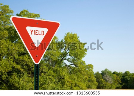 Yield Sign With Copy Space