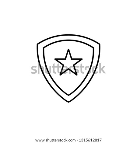 shield, winner, star icon. Element of marketing for mobile concept and web apps icon. Thin line icon for website design and development, app development. Premium icon