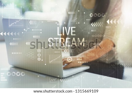Live stream with woman using her laptop in her home office