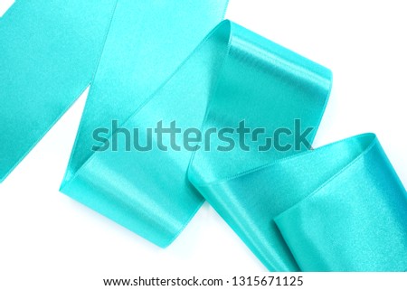Fashionable satin blue ribbon    