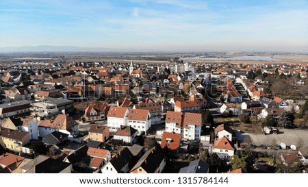 Aerial view of Mutterstadt, Rhineland-Palatinate, Germany
