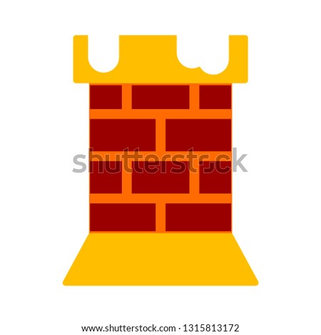 vector chimney illustration - fireplace chimney symbol, brick element Royalty-Free Stock Photo #1315813172