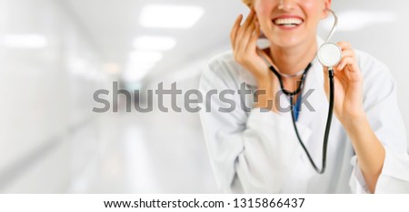 Woman doctor working at the hospital office. Medical healthcare and doctor staff service.