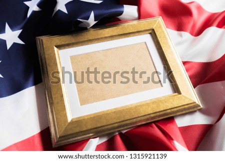 frame on American flag background - Image