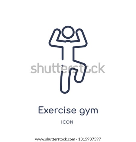 exercise gym icon from sports outline collection. Thin line exercise gym icon isolated on white background.