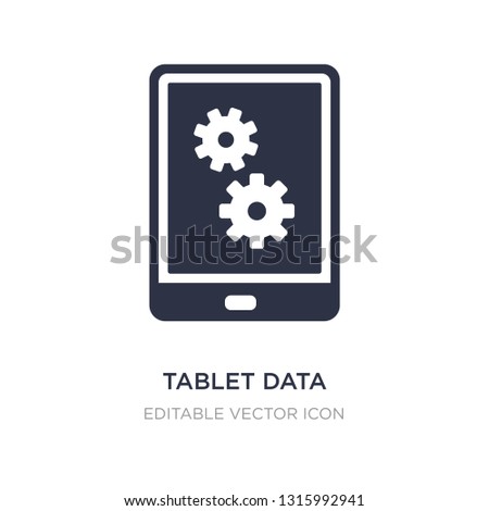 tablet data settings icon on white background. Simple element illustration from Computer concept. tablet data settings icon symbol design.