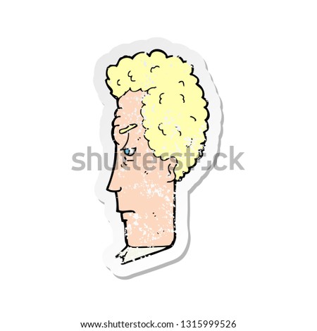 retro distressed sticker of a cartoon annoyed man