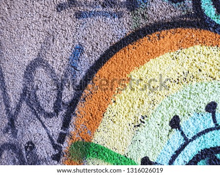 Old painted concrete wall. Texture. Abstract background. Colorful pattern. 