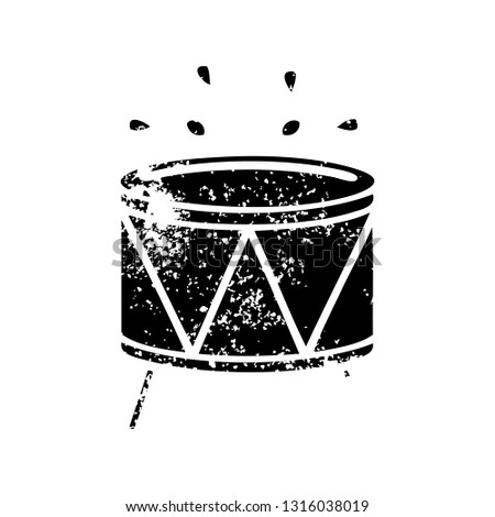 distressed symbol of a drum