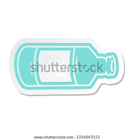 cartoon sticker of an old glass bottle