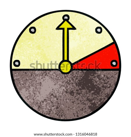 retro grunge texture cartoon of a speedometer