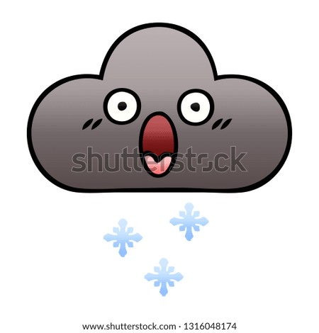 gradient shaded cartoon of a storm snow cloud