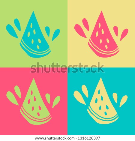 Vector Illustration of Retro Watermelon Fruit. A Cute Graphic Design Pattern for Template, Shirt, Layout, Products, Background and More. 