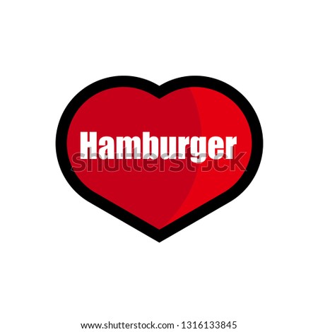 hamburger text and heart