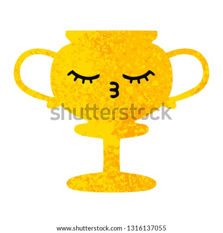 retro illustration style cartoon of a trophy
