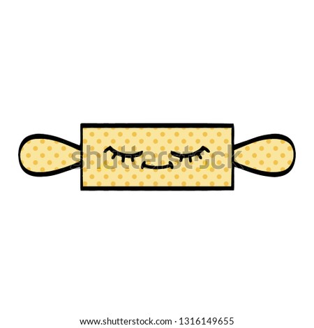 comic book style cartoon of a rolling pin